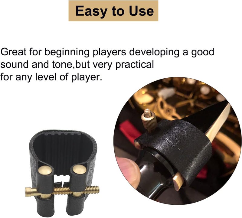 YUNNLEZT Bb Clarinet Leather Ligature and Plastic Clarinet Mouthpiece Cap Ligature Fastener Mouthpiece Cover for Clarinet - Image 5